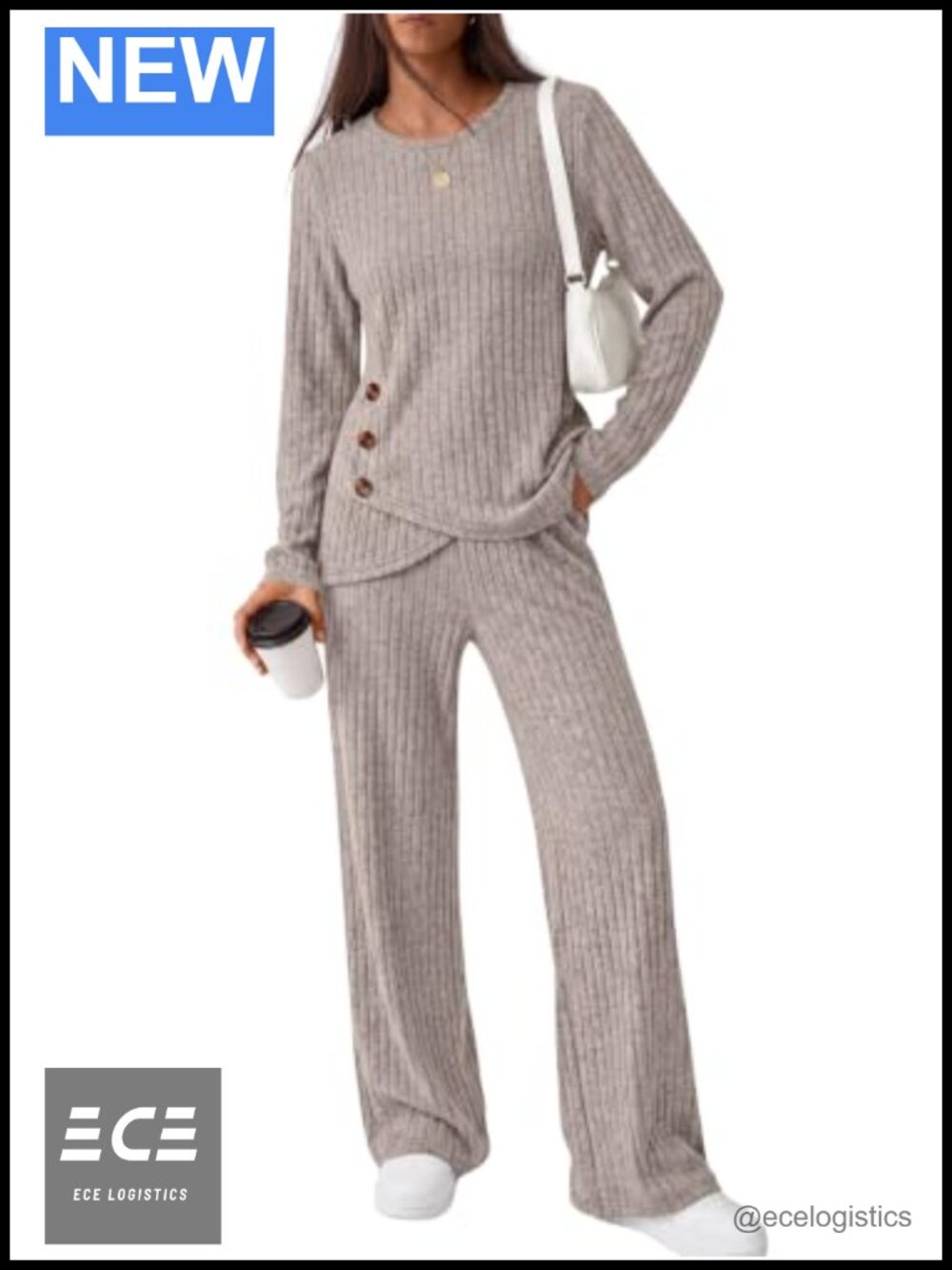 AUTOMET 2 Piece Lounge Set Tulip Hem Button Tunic Pants Cozy Fall Outfit